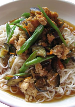 なすと鶏ひき肉のそうめん-レシピのメイン写真
