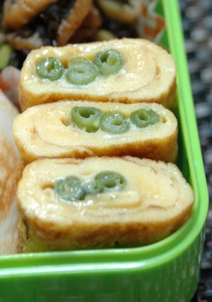 お弁当☆卵焼きインゲン入り❤-レシピのメイン写真