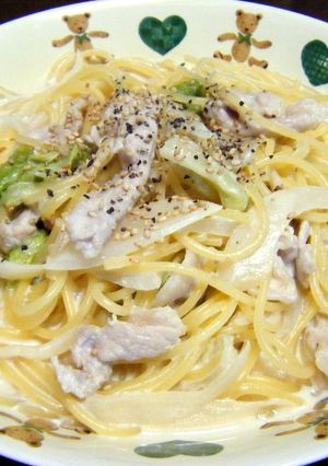 豚肉とレタス・玉葱の味噌クリームソース-レシピのメイン写真