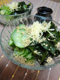 簡単酢の物☆きゅうりとわかめにゴマポン酢-レシピのメイン写真