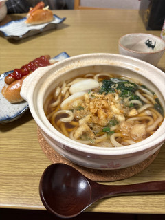 鍋焼きうどん(手作り揚げ玉入り)-レシピのメイン写真