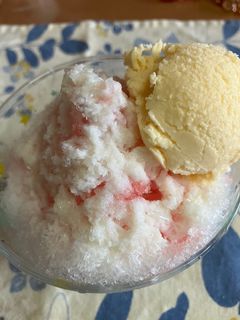 簡単かき氷苺練乳アイスクリーム-レシピのメイン写真