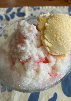 簡単かき氷苺練乳アイスクリーム-レシピのメイン写真