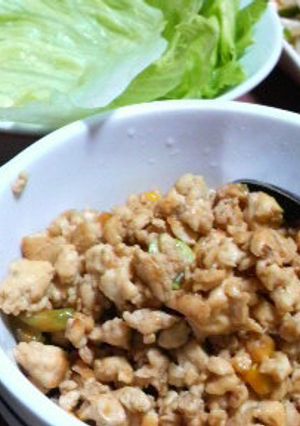 木綿豆腐と鶏挽肉のレタス包み-レシピのメイン写真