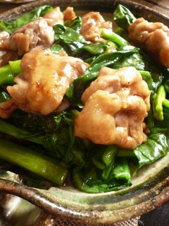つるむらさきと豚肉の牡蠣油炒め。-レシピのメイン写真