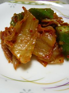 焼キムチとオクラの梅おかかあえ☆-レシピのメイン写真