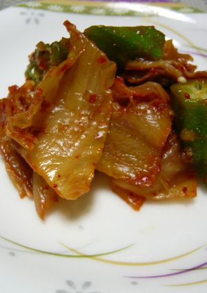 焼キムチとオクラの梅おかかあえ☆-レシピのメイン写真