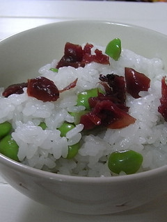 夏バテに!梅&枝豆のまぜご飯-レシピのメイン写真