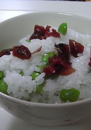 夏バテに!梅&枝豆のまぜご飯-レシピのメイン写真