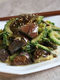 ゴーヤと茄子のゴマ味噌炒め-レシピのメイン写真