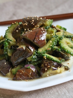 ゴーヤと茄子のゴマ味噌炒め-レシピのメイン写真
