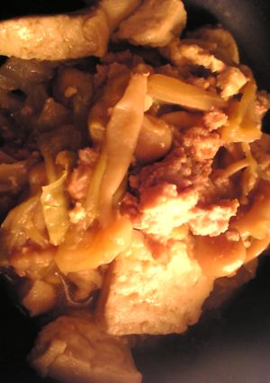 鶏挽肉とキャベツときのこのピリ辛味噌煮-レシピのメイン写真