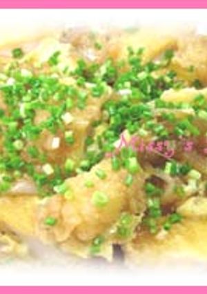 スーパーの惣菜が変身♪イカ天ぷらの卵とじ-レシピのメイン写真