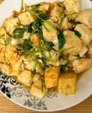 節約ヘルシー三つ葉×豆腐にんにく香味炒め