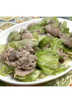 豚肉とレタスの塩だれ炒め★動画あり★-レシピのメイン写真