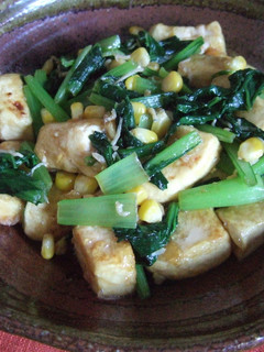 ご飯に合う☆小松菜と豆腐の炒め物-レシピのメイン写真