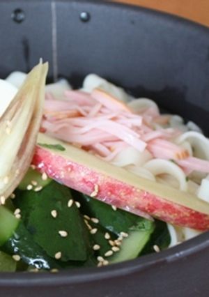 水キムチスープの冷やしきしめん-レシピのメイン写真