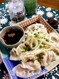 タレ、ぶっかけてね❤香味野菜の水餃子-レシピのメイン写真