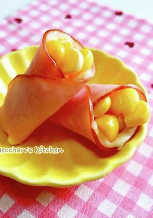 花束みたい♡コーンのハムカップ-レシピのメイン写真