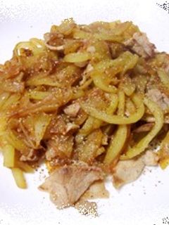 スイカの皮と豚肉の簡単ウマ炒め-レシピのメイン写真