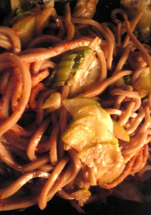 青梗菜ときゅうりのポン酢醤油胡麻そば-レシピのメイン写真