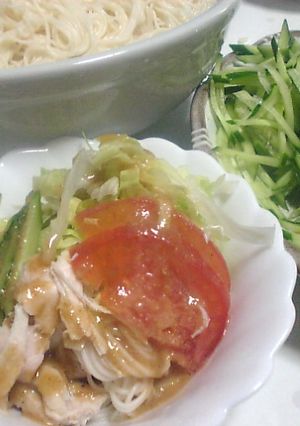 暑い夏を乗り切れ！サラダそうめん-レシピのメイン写真