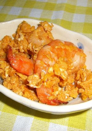 お弁当にも♪えびと卵のケチャップマヨ炒め-レシピのメイン写真