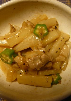 山芋＆豚肉のサッパリスタミナポン酢炒め！-レシピのメイン写真