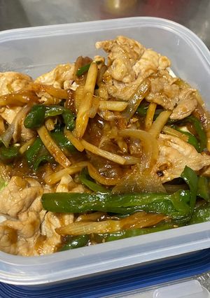 節約、時短のできる青椒肉絲風野菜炒め弁当-レシピのメイン写真