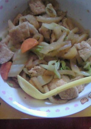 レンジで簡単油あげと残り野菜の煮物風★-レシピのメイン写真