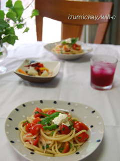 トマトジュースで即席冷製パスタ-レシピのメイン写真
