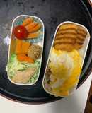 レンジ簡単梅味噌クリーム味オムライス弁当