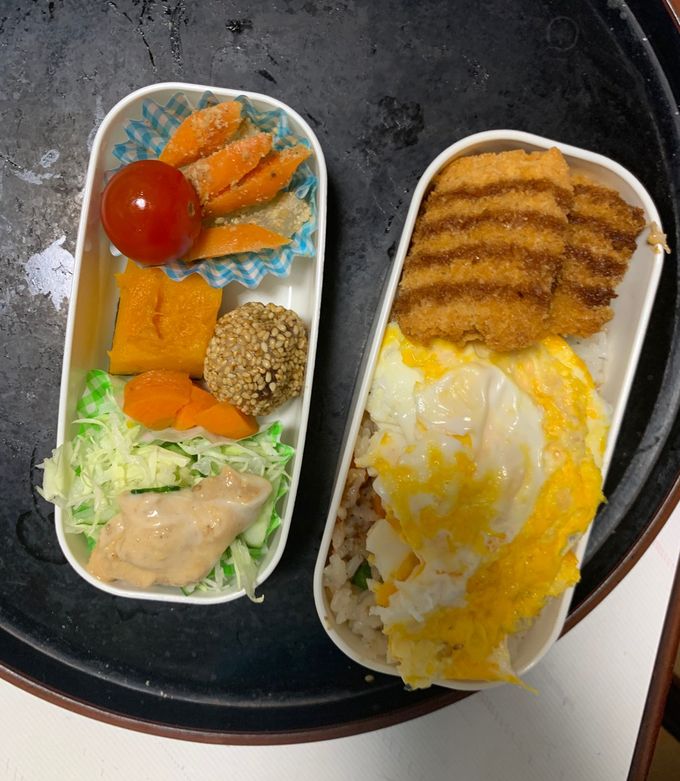 レンジ簡単梅味噌クリーム味オムライス弁当-レシピのメイン写真