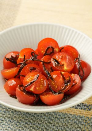 【大量消費にも】ミニトマトの塩昆布和え-レシピのメイン写真