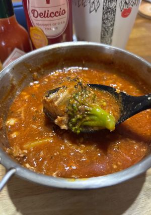 超簡単!おひとり様サバ缶トマトスープ-レシピのメイン写真