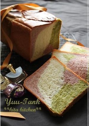 マーブル・食パン～京都三色を目指して❤-レシピのメイン写真