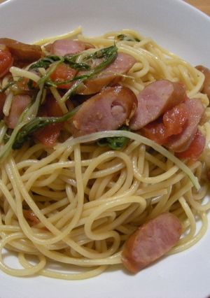 さっぱり水菜とトマトと柚胡椒のパスタ-レシピのメイン写真