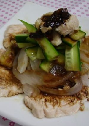 鶏むね肉と焼き茄子のサラダ-レシピのメイン写真