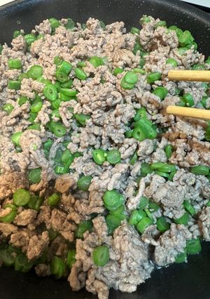 [覚書]ご飯が進むインゲンとひき肉炒め-レシピのメイン写真