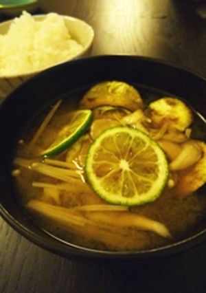 かぼすのお味噌汁-レシピのメイン写真