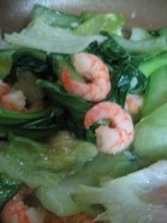 海老と青菜の塩にんにく炒め-レシピのメイン写真