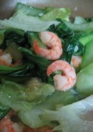 海老と青菜の塩にんにく炒め-レシピのメイン写真