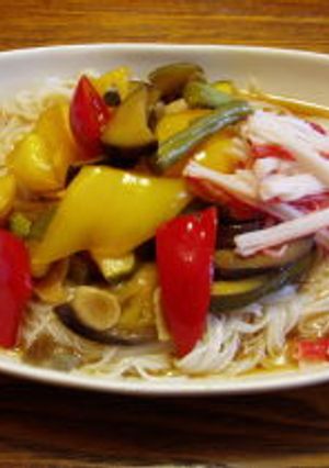 いろいろ夏野菜のサラダそうめん-レシピのメイン写真