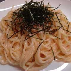รูปของ 美味♪たらこクリームパスタ
