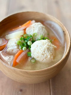 簡単♪ふわふわ鶏団子の味噌汁-レシピのメイン写真