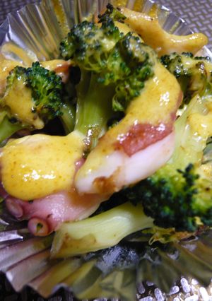 タコとブロッコリーのカレーマヨ焼き☆-レシピのメイン写真