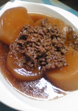 フライパンひとつで☆大根の挽き肉あん-レシピのメイン写真