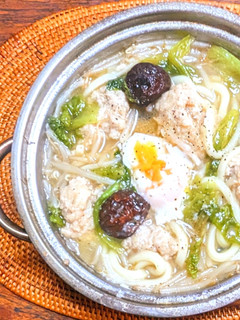 鶏つくね鍋焼きうどん-レシピのメイン写真