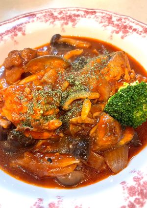 ♡チキンと茄子としめじのトマト煮込み♡-レシピのメイン写真