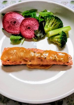 サーモンの味噌オランデーズソース-レシピのメイン写真